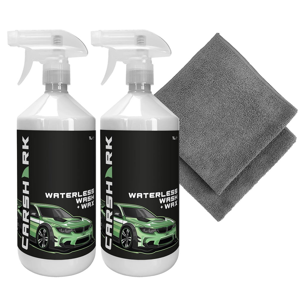Waterless Wash & Wax Original 2 x 1 Litre with 2 x Microfibre Cloths
