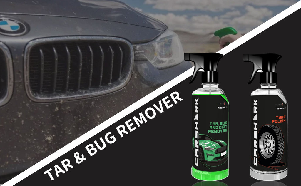 Car Shark DIRT, TAR & BUG REMOVER 720ML+Car Shark TYRE POLISH TRIGGER 720ML
